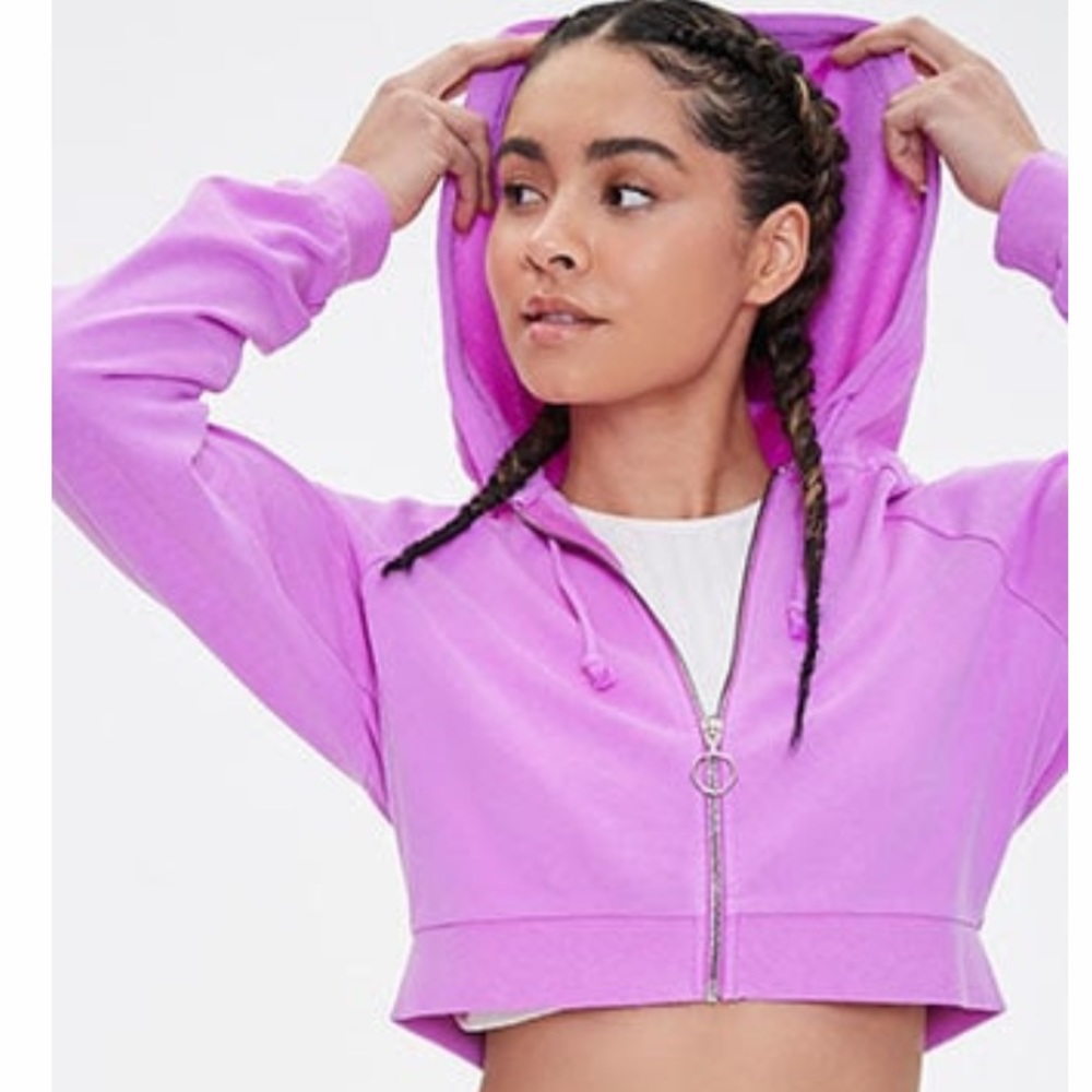 cropped zip up sweatshirt